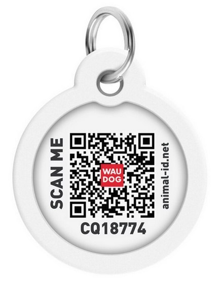 Collar WauDog Smart ID Zawieszka z QR-paszportem okrągła 3cm figa