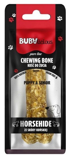 BUBAlicious Pure Line kość do żucia Puppy & Senior ze skóry końskiej 12 cm [8717]