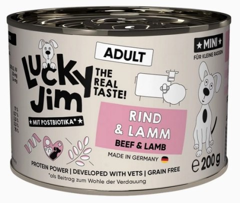 Lucky Jim Classic Mini Adult Wołowina i jagnięcina puszka 200g