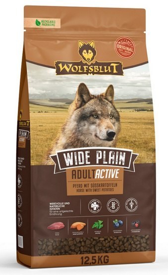 Wolfsblut Dog Wide Plain Adult Active - konina i bataty 12,5kg
