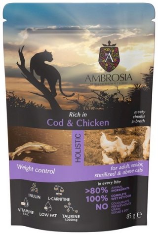 Ambrosia Cat Adult COD & Chicken saszetka 85g