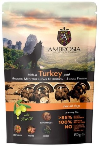 Ambrosia Dog Mediterranean Turkey saszetka 150g