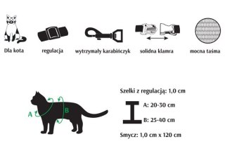 Dingo Komplet dla kota - Smycz i szelki Tropical Splash