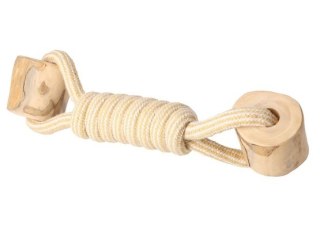 Dingo Psia-Kawka Gryzak z drewna kawowego sznurowy hantel 27cm