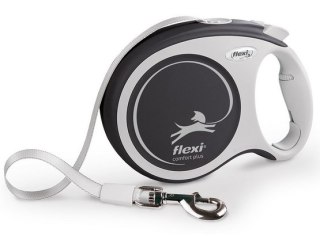 Flexi New Comfort Plus Smycz taśma L 8m szara
