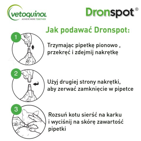 VETOQUINOL Dronspot krople odrobaczające spot-on dla dużych kotów 5-8 kg (2 x 1,12 ml) Bayer