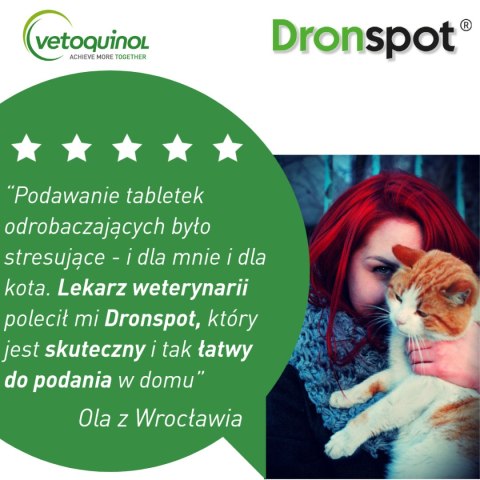 VETOQUINOL Dronspot krople odrobaczające spot-on dla dużych kotów 5-8 kg (2 x 1,12 ml) Bayer