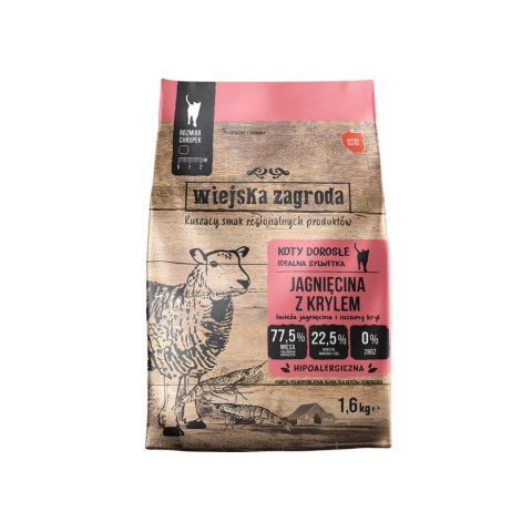 Wiejska Zagroda Jagnięcina z krylem dla kota 1,6kg Wiejska Zagroda