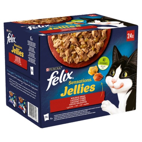 Felix Sensations Jellies Wiejskie Smaki W Galaretce 24x85g Felix