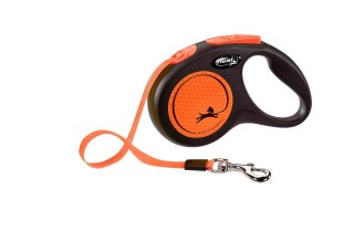 Flexi Smycz Classic Taśma S 5m Do 15kg Orange Neon Flexi