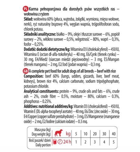 Dolina Noteci Premium Pure Wołowina Z Ryżem Brązowym 800g Dolina Noteci
