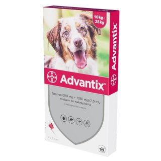 Bayer Advantix Krople Na Kleszcze I Pchły 4x2,5ml Bayer