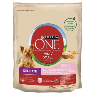 PURINA ONE Mini Delicate Łosoś, ryż - sucha karma dla psa - 800 g PURINA ONE
